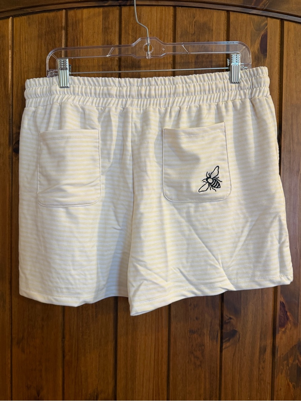 Rae Dunn Cream and White Striped Lounge Shorts - Picture 2 of 2